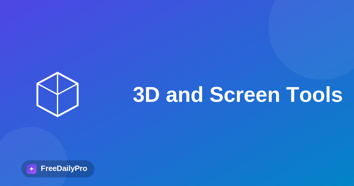 New: Free 3D File Converters and a Real Screen Recorder