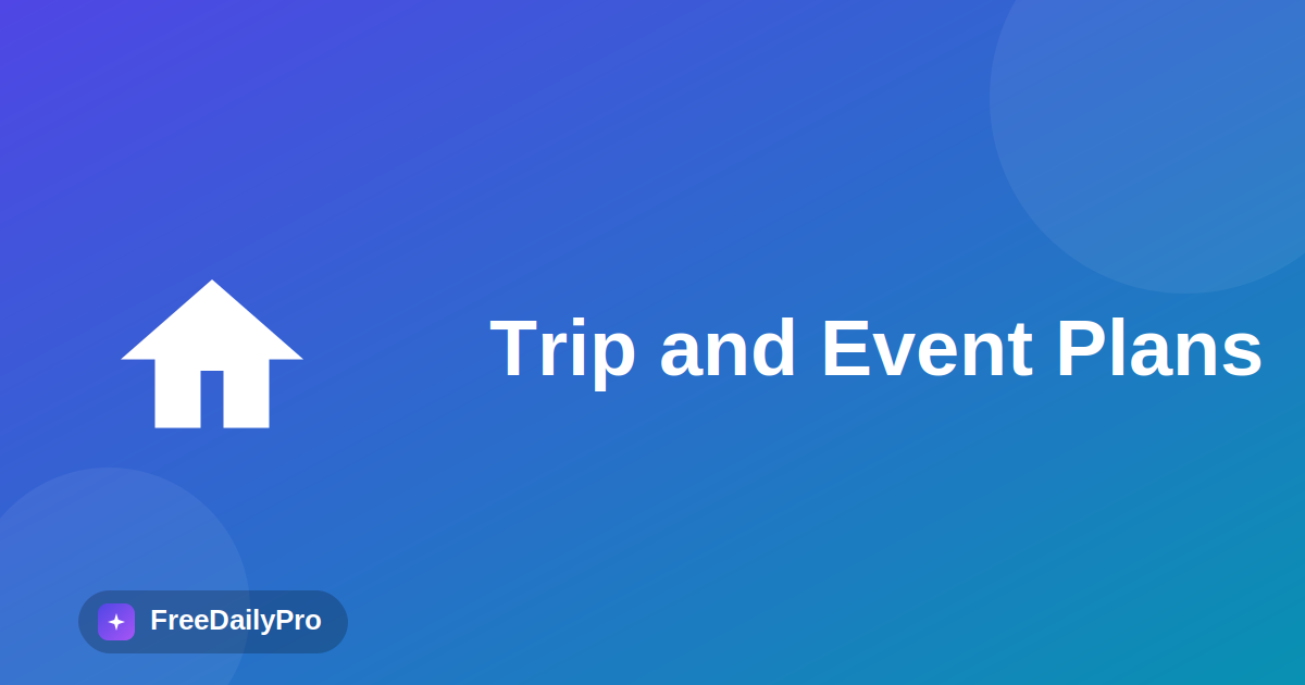 Free Tools for Planning a Trip or an Event